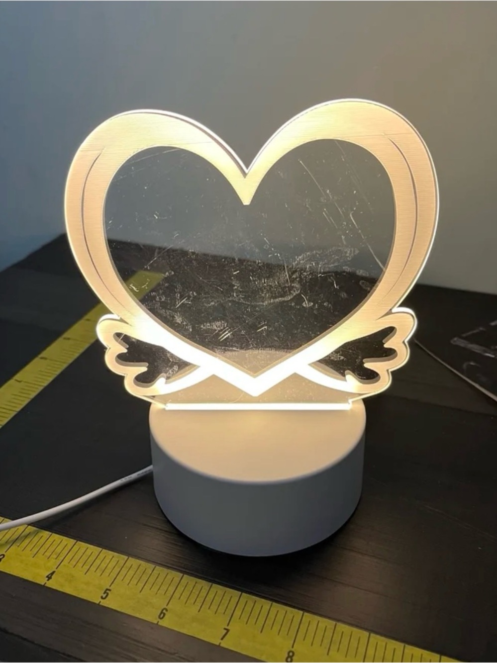 LED Heart Accent Lamp in White - Unbranded